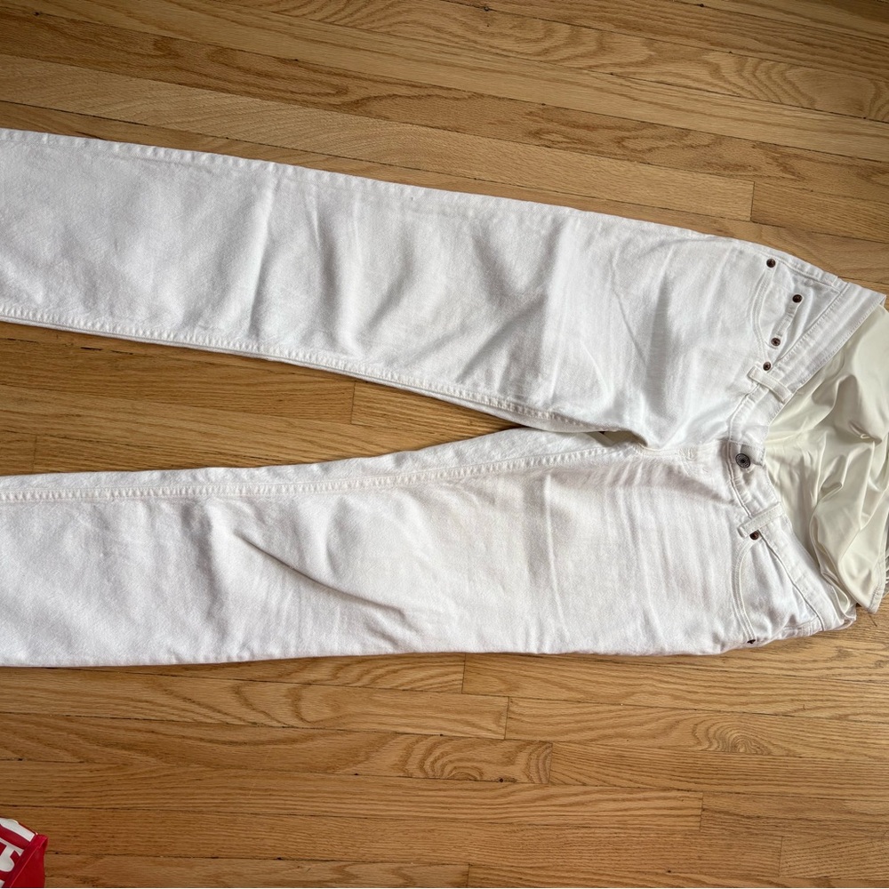 Abercrombie & Fitch White Straight Leg Jeans
